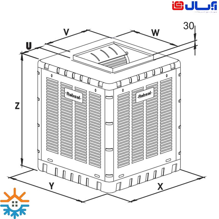 کولر آبی آبسال بالازن مدل AC/DC68